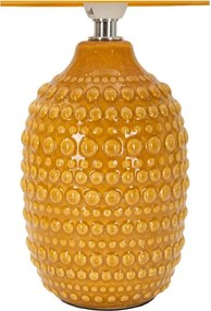 Musztardowa lampa stołowa ceramiczna z tekstylnym kloszem (wysokość 30,5 cm) Points – Mauro Ferretti