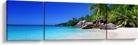 Obraz plaży na wyspie Praslin (170x50 cm)