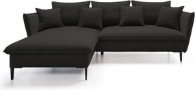 Narożnik GLOSS Lewostronny z funkcją spania, zestaw z poduszkami wolnostojący tkanina RIVIERA 16 Cappucino WERSAL