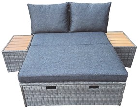 Zestaw mebli ogrodowych technorattanowych Eleonore popielaty PATIO