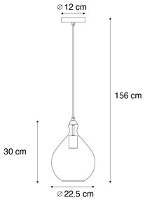 Nowoczesna lampa wisząca złota z bursztynowym szkłem - Traditional Nowoczesny Oswietlenie wewnetrzne