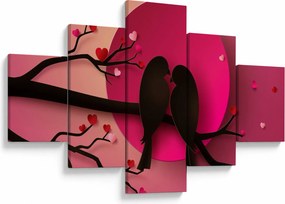 Obraz - Zakochane ptaki (125x70 cm)