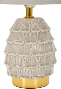 Beżowa lampa stołowa ceramiczna z tekstylnym kloszem (wysokość 30,5 cm) Pigny – Mauro Ferretti