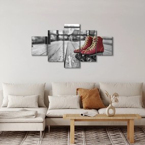 Obraz czerwonych starych wrotek (125x70 cm)