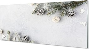 Panel szklany do Kuchni Leśne Szyszki i Gałązki