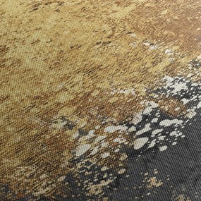 Obraz - Złota struktura N⁰3 (z zegarem) (90x30 cm)