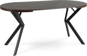 Stół Okrągły Rozkładany DORIAN 80-160 cm Orzech/Czarny Nowoczesny Loft
