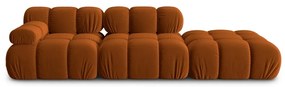 Pomarańczowa aksamitna sofa 282 cm Bellis – Micadoni Home