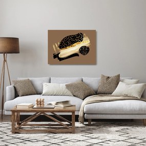 Obraz na szkle - Abstrakcja złotobrązowy N⁰3 (70x50 cm)