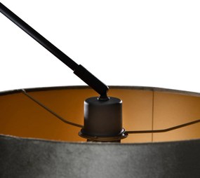 Lampa wisząca czarna z zielonym aksamitnym kloszem 35 cm - Blitz klasyczny/Antyczny Oswietlenie wewnetrzne
