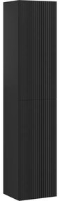 Mexen Rivel słupek łazienkowy 35 cm, 2 drzwi, ryflowany, czarny mat - 91A21-03016-2-BF71