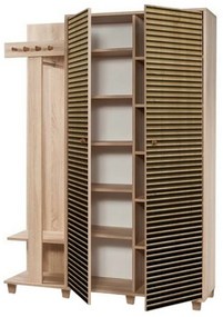 Wieszak z szafą Garmanto Sonoma Oak Double