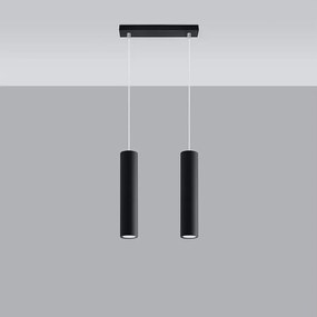 Lampy wiszące nowoczesny Toris, stal - 2 źródło światła 4000K - L.30 x H.90 cm - czarny