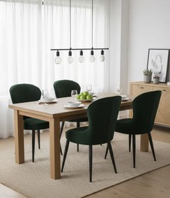 Komplet zielonych eleganckich krzeseł pikowanych 4 szt. A8-A29