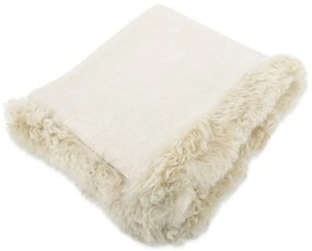 Lniano-futrzany koc 140x180 cm – Native Natural