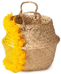 Żółto-naturalny kolorze dziecięcy kosz na zabawki z trawy morskiej ø 30x28 cm Lion – Compactor