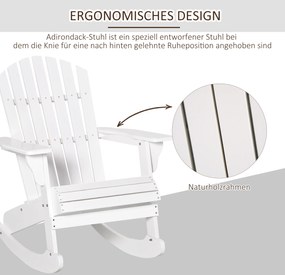 Outsunny krzesło ogrodowe Adirondack, białe, 77 x 94 x 97 cm