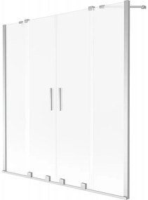 Mexen Velar Duo parawan nawannowy 2-skrzydłowy rozsuwany 150 x 150 cm, szron, chrom - 896-150-000-32-01
