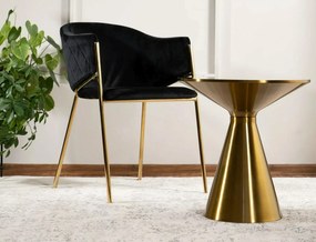 Stolik pomocniczy glamour z ceramicznym blatem w połysku Aries