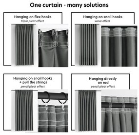 Ciemnoszara aksamitna zasłona częściowo zaciemniająca (dimout) 530x270 cm Velto – Filumi