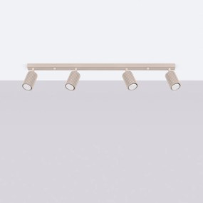 Listwa oświetleniowa 4-punktowa KARBON 4L taupe ryflowana SOLLUX  LIGHTING