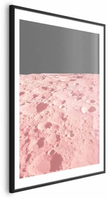 Plakat Różowy księżyc 21x30 cm z ramą czarną z marginesem ARTGEIST B
