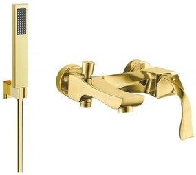 Mexen Estrella R02 bateria wannowa z zestawem prysznicowym, złota - 7233R02-50