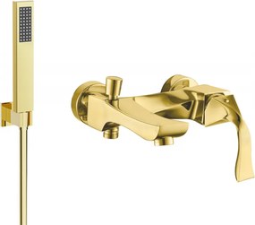 Mexen Estrella R02 bateria wannowa z zestawem prysznicowym, złota - 7233R02-50