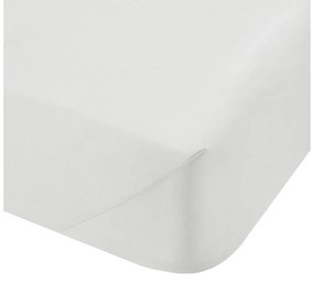 Białe prześcieradło z perkalu bawełnianego z gumką 135x190 cm Cotton Percale – Bianca