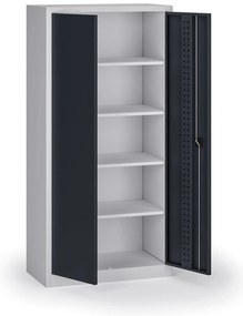 Szafa warsztatowa, 4 półki, 1950 × 950 × 500 mm, grafitowe drzwi