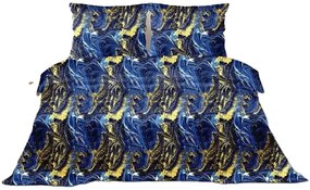 Pościel satynowa Gold Line 140x200 Galaxy granatowa GRENO