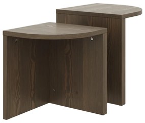 Ciemnobrązowe stoliki zestaw z litego drewna sosnowego 2 szt. Combine – Karup Design