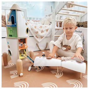 Classic world drewniana rakieta domek dla dzieci + figurki akc.