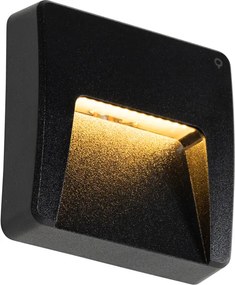 Zestaw 6 kwadratowych zewnętrznych lamp ściennych w kolorze czarnym z wbudowanymi diodami LED IP65 - Gem