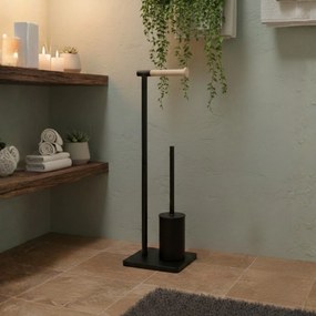 Szczotka do WC z bambusowym uchwytem na papier toaletowy ISME, 66 cm