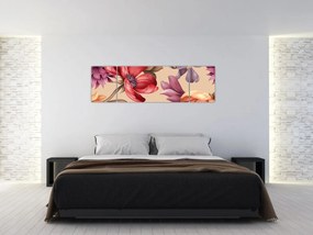 Obraz - Vintage Flowers (170x50 cm)