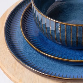 Altom Płytki talerz porcelanowy Reactive Stripes niebieski, 26 cm