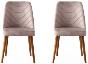 Zestaw krzeseł do jadalni Dallas Pink and Brown, 2 szt., 2 szt.