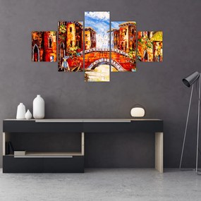 Obraz - Obraz olejny przedstawiający miasto III. (125x70 cm)