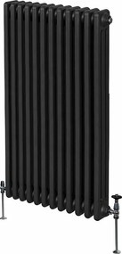 Tradycyjny grzejnik 3-kolumnowy - 1500 x 562 mm - czarny