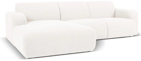 Biały narożnik z materiału bouclé (lewostronny) Molino – Micadoni Home