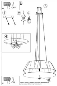 Żyrandol VEGA 60 biały SOLLUX  LIGHTING