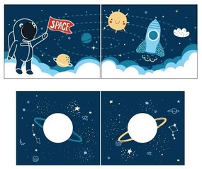 Zasłona dziecięca do łóżka 4 szt. 195x75 cm Space Shuttle – Vipack