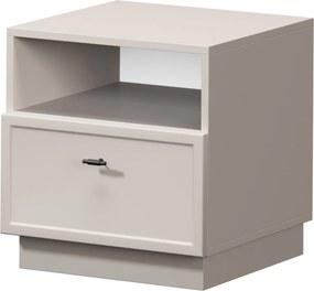 Szafka nocna Lorini z szufladą 45 cm - kaszmir / czarny uchwyt T-bar