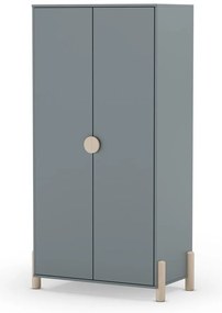 Szarozielona szafa dziecięca z litego drewna sosnowego 93x180x45 cm Enola – Marckeric