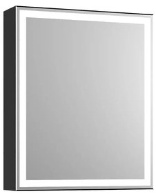 Szafka łazienkowa z lustrem NEO 52 cm czarny mat z oświetleniem LED KROFAM