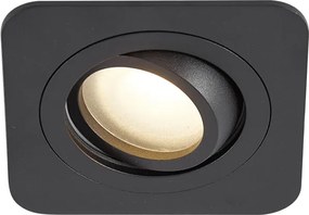 Zestaw 6 okrągłych, wpuszczanych reflektorów czarnych GU10 50 mm, obrotowych i odchylanych IP44 - Alberto