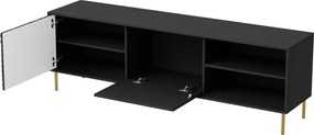 Czarny stolik RTV z frontem 3D Bullet