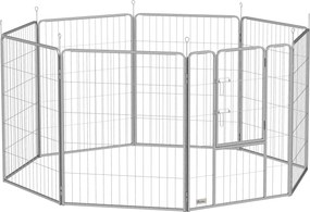 Wybieg dla zwierząt PawHut, ogrodzenie dla psów, elastyczny plac zabaw, nierdzewna stal