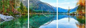 Obraz - Jezioro Hintersee (z zegarem) (90x30 cm)